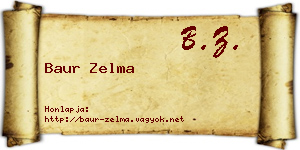 Baur Zelma névjegykártya